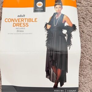 Roaring 20’s Black Convertible Dress Halloween Costume Cosplay Dress Up Size S
